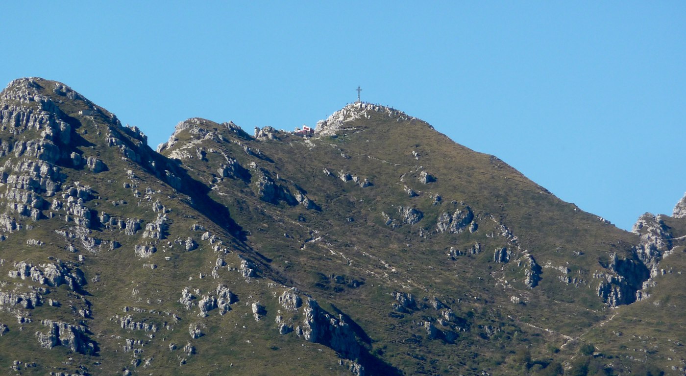 Appena fuori dal fitto bosco, una sana zoomata sulla P.ta Cermenati non me la leva nessuno!