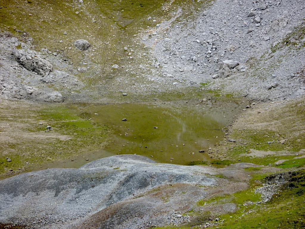 Il laghetto del Polzone, giusto un po' "fuori forma" al termine dell'estate!