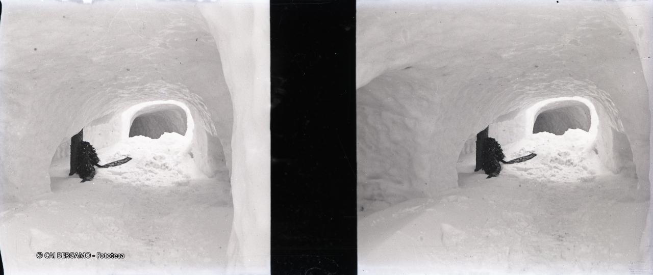 Breuil, galleria nella neve e corona commemorativa