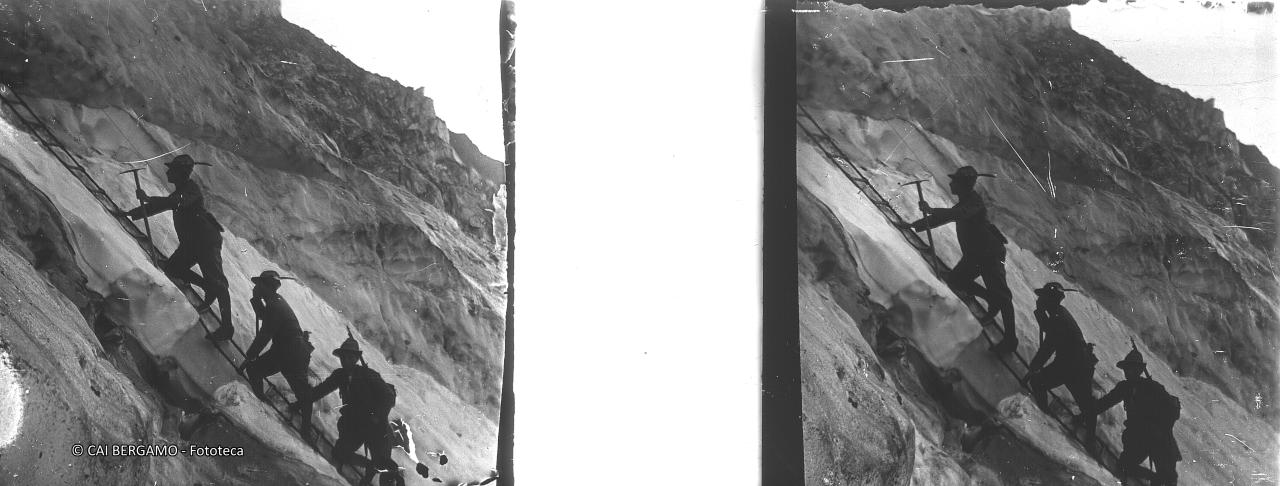 Alpini su ghiacciaio in Val Cerena