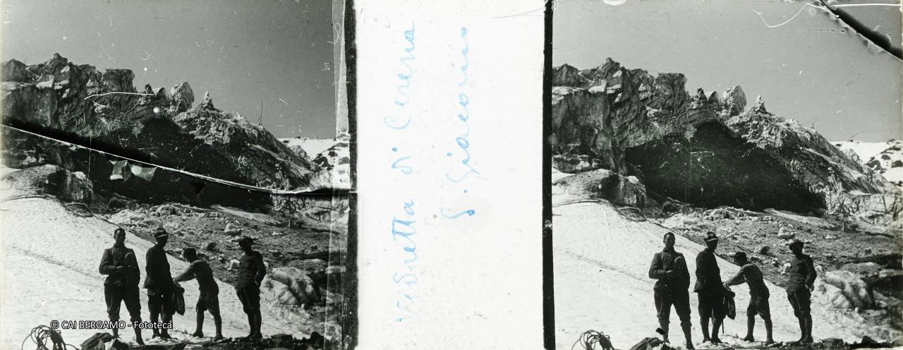 "Vedretta di Cerena - S. Giacomo", Alpini sulla vedretta, cima San Giacomo"