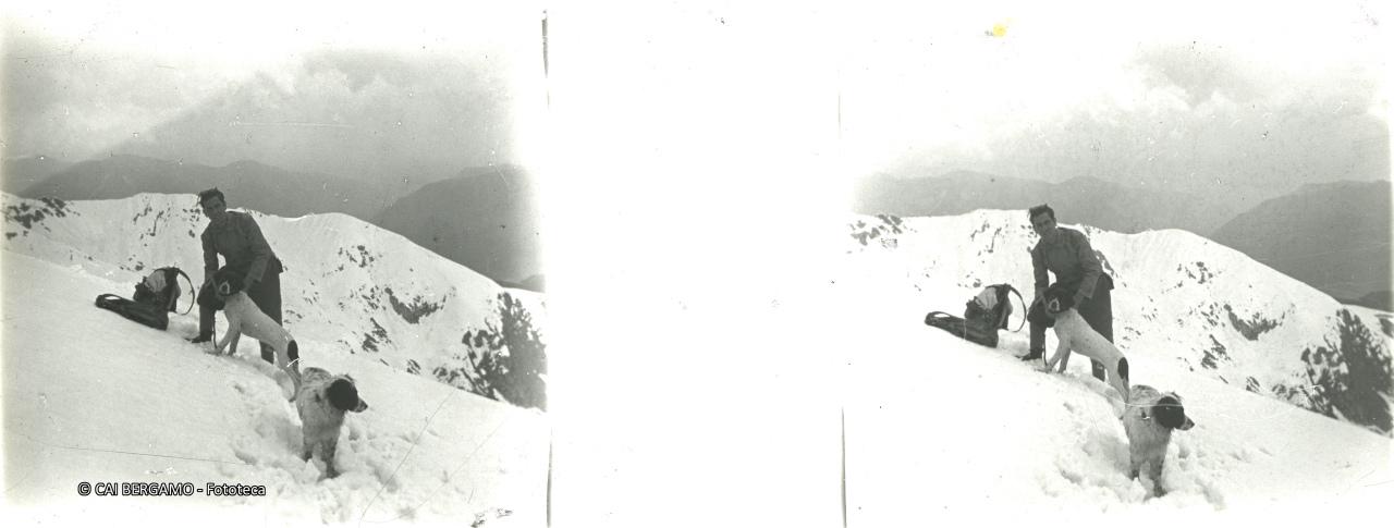 Monte Fopp (???), sulla neve con i cani