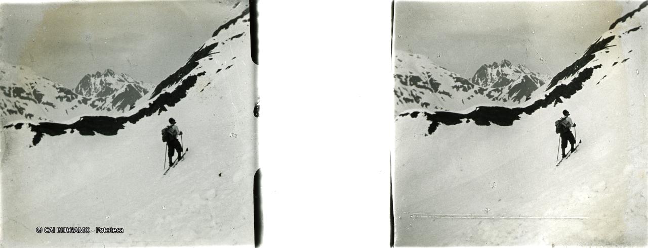 Scialpinista verso la cima