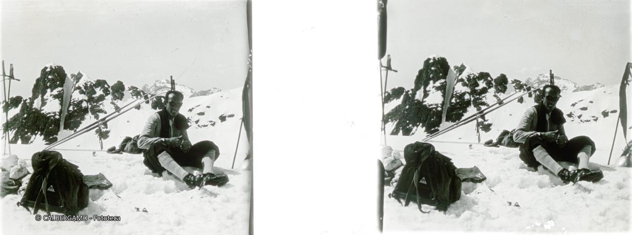 Scialpinista sosta merenda