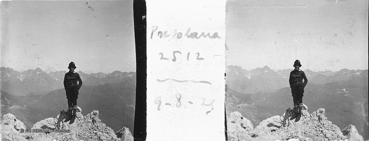 In vetta alla "Presolana 2512,  9 - 8 - 929"