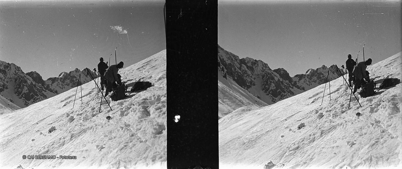 Al passo dei Campelli sosta all'arrivo
