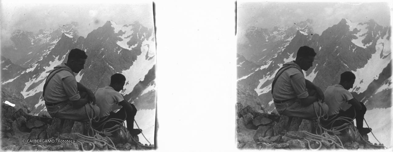 In vetta al Monte Aga con vista sul Pizzo dell'Omo