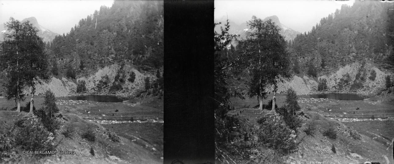 Lago del Prato(?) con gregge ai bordi