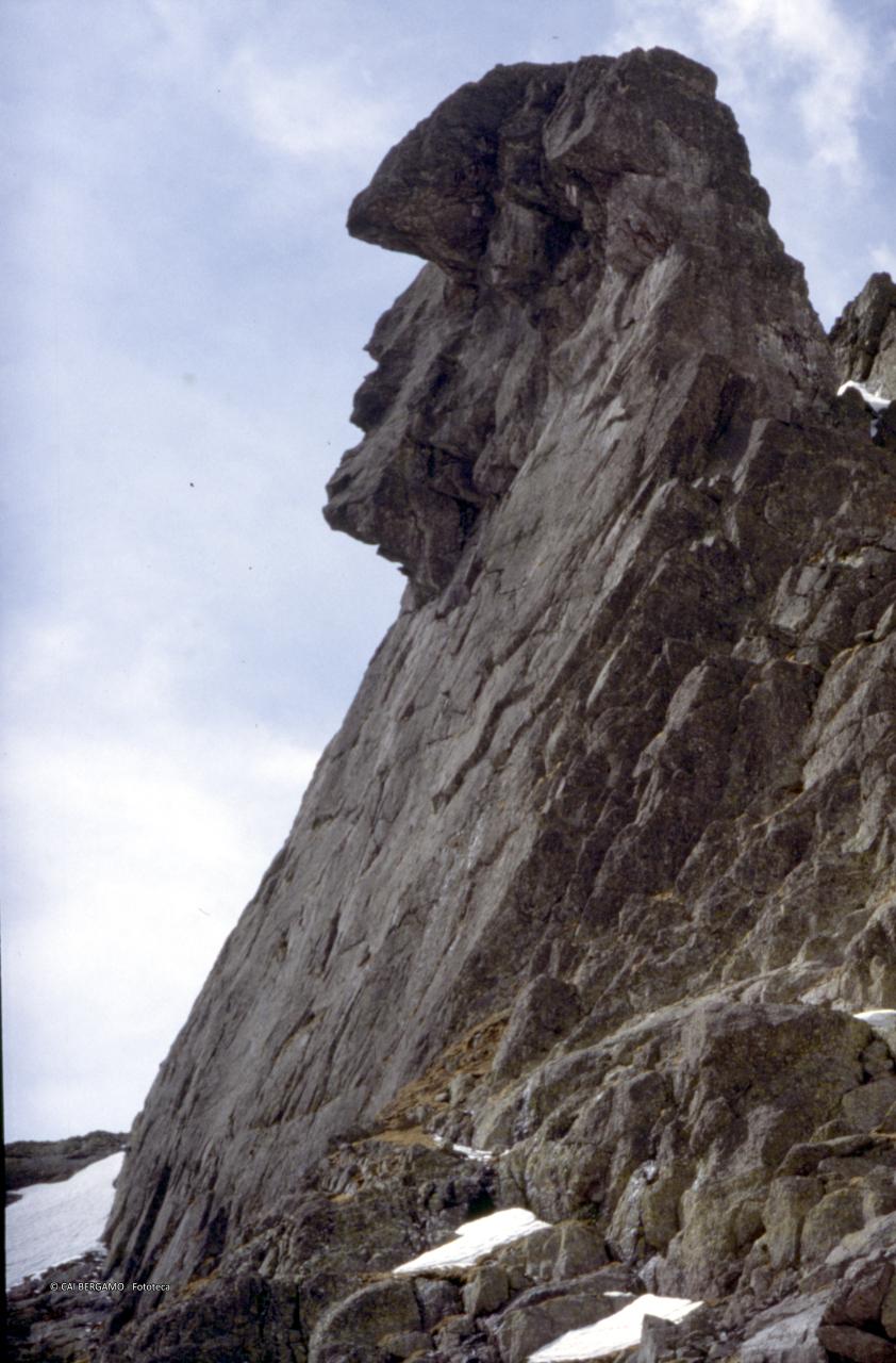 Profilo roccioso"Umano" lungo sentiero per Pizzo 3 Signori