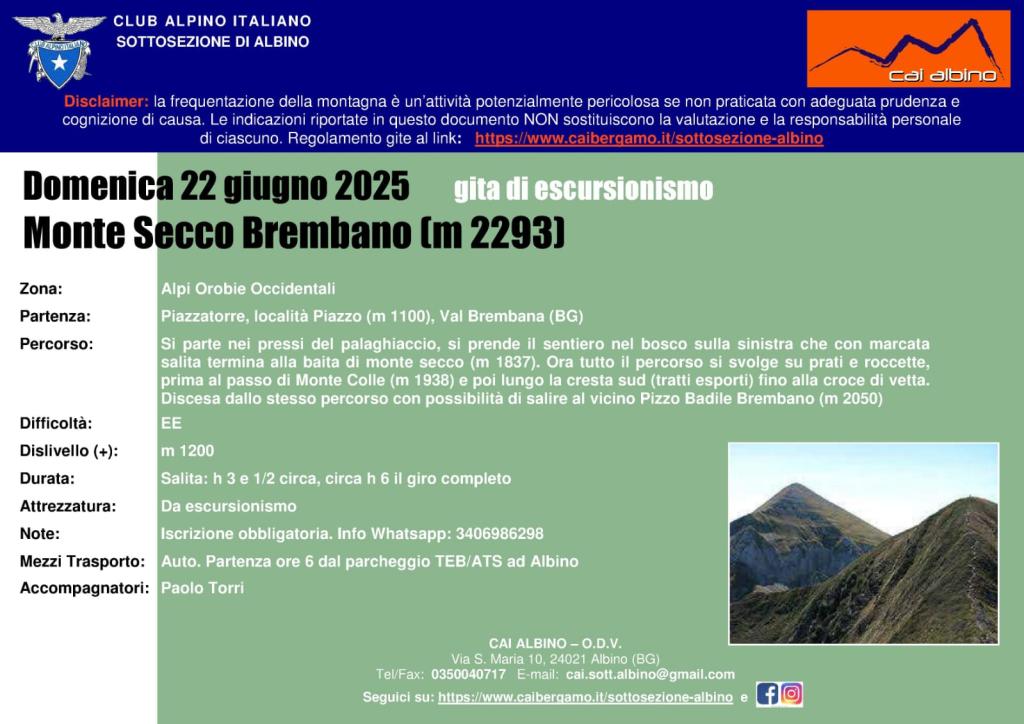 Monte Secco Brembano m.2293