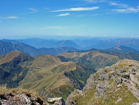 Monte Rosa, Alpi occidentali e Rifugio Grassi dalla vetta Pizzo Tre Signori