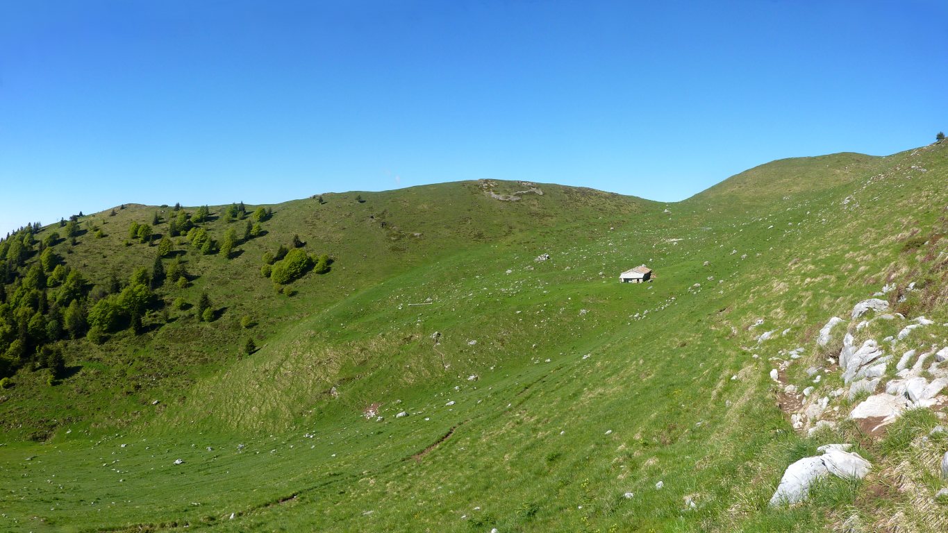 Il piatto crinale della Preda Balaranda visto dal tratto di sentiero tra B.ta Foppelli e "Ol Posù".