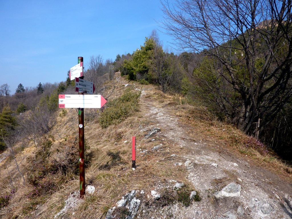 Il 561 si stacca dal 597 per salire all'anticima del Pizzo Rabbioso (Croce degli Alpini di Bracca)