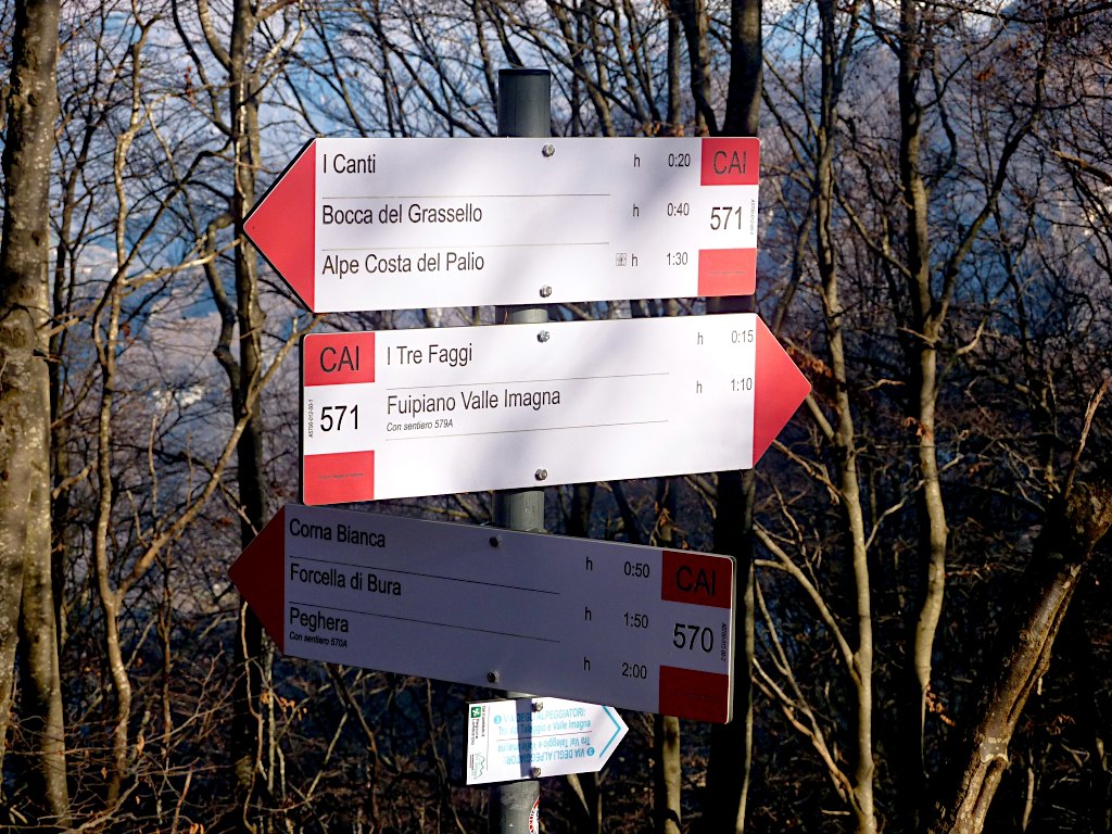 Il 570 termina la sua corsa inserendosi nel 571 nel suo tratto tra I Canti e i Tre Faggi.