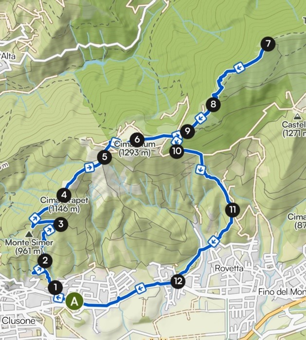 Cima Blum mappa