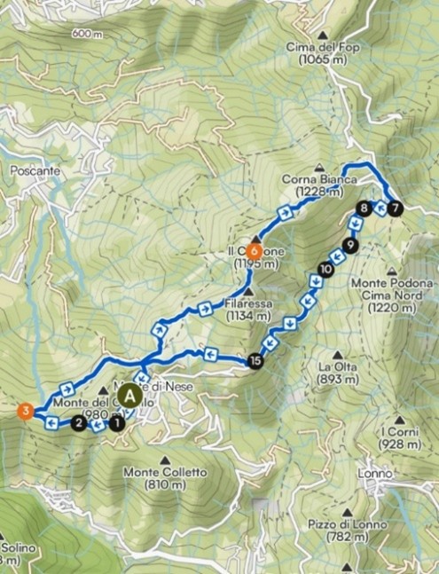 Monte Nese - Salmezza mappa