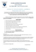 Locandina invito ai soci per l'assemblea annuale Cai Trescore Valcavallina
