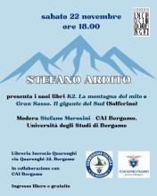 Presentazione libri di Stefano Ardito, sabato 22 novembre 2025 ore 18 presso Libreria Incrocio Quarenghi, Via Quarenghi 32 Bergamo, Ingresso Libero  