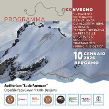 Convegno paziente ipotermico travolto da valanga, sabato 10 gennaio 2026, ospedale Papa Giovanni XXIII, Sala Lucio Parenzan, Bergamo
