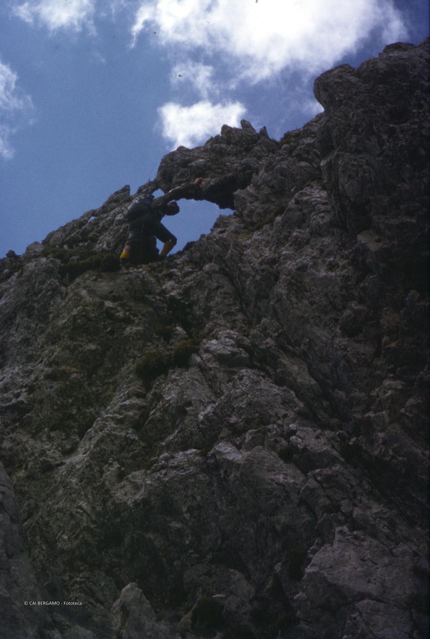 In parete verso la cima Orientale